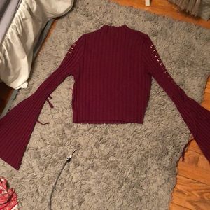 Long sleeve dark maroon shirt